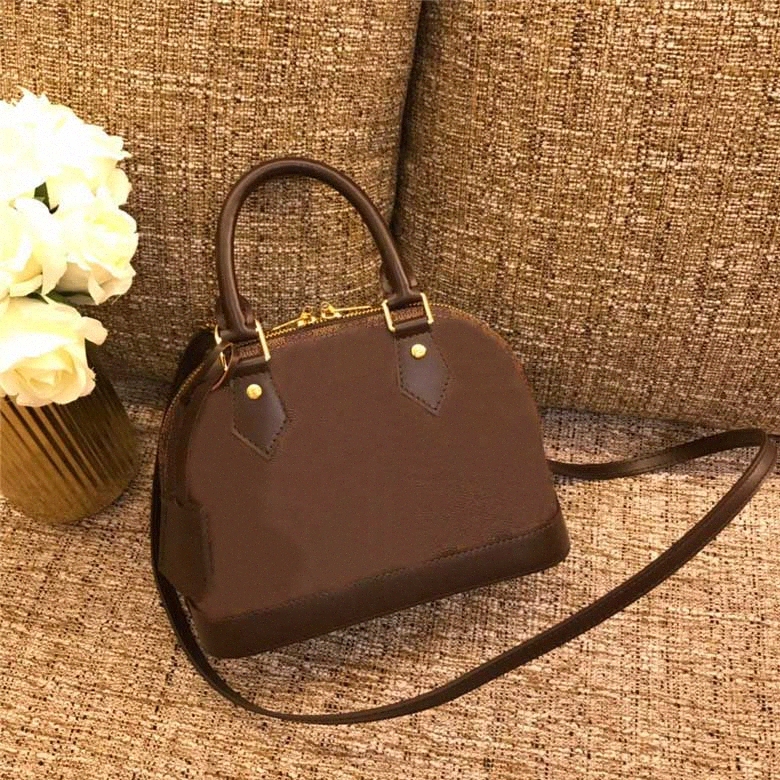 

ALMA BB shell bag women patent leather flower Embossed shoulder bags Messenger with lock crossbody bag top quality handbags s3gu#