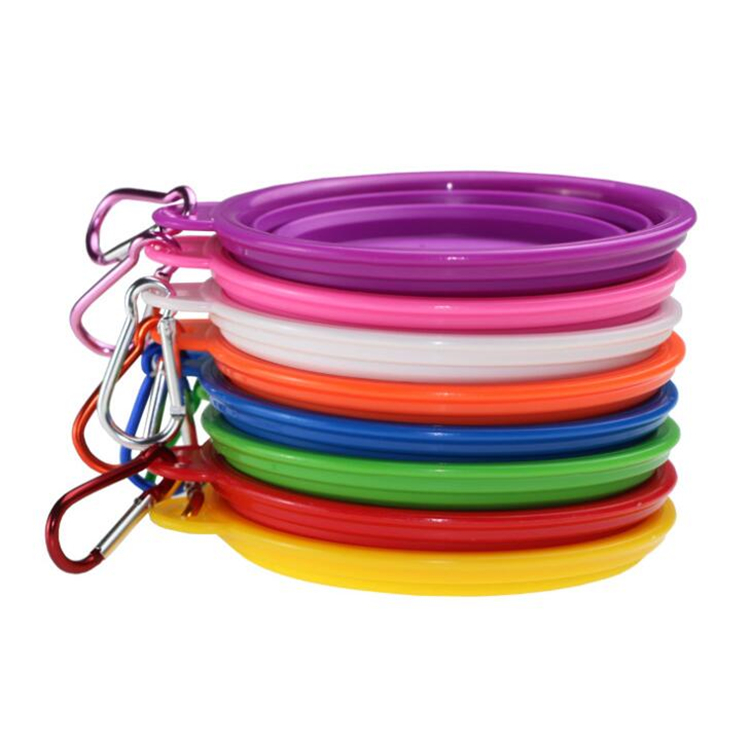 

Dogs Bowls Silicone Pet Folding Bowl Retractable Utensils Bowl Puppy Drinking Fountain Portable Outdoor Travel Bowl Carabiner ZC160