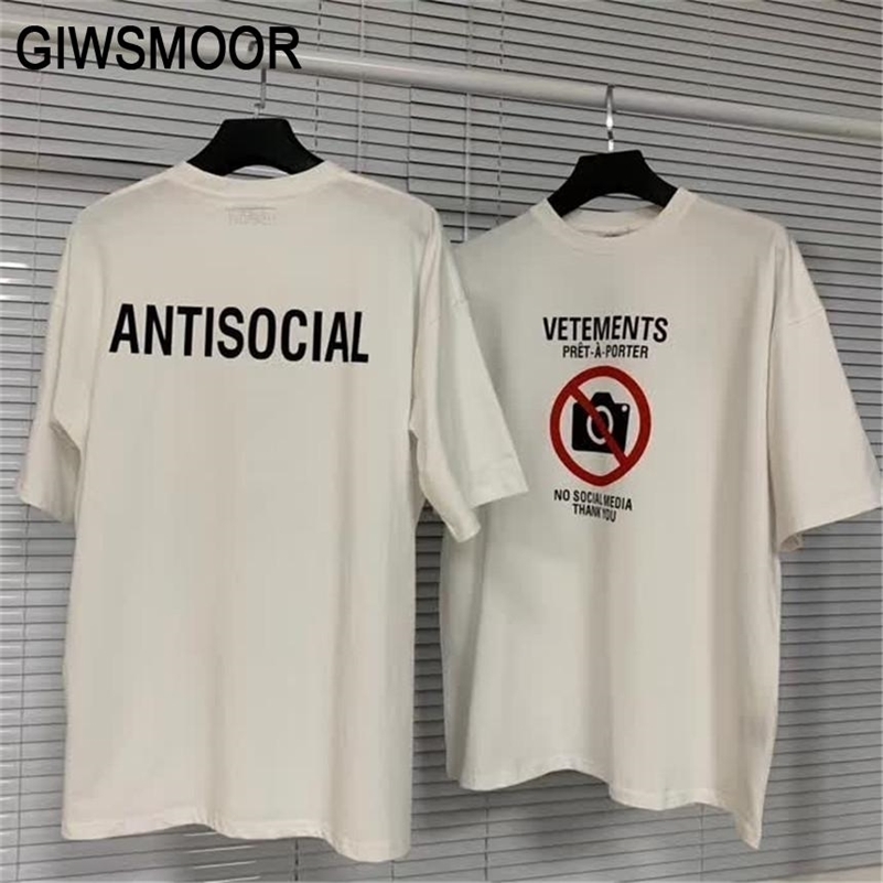 

VETEMENTS NO SOCIAL MEDIA T-shirt Men Women antisocial VETEMENTS T-shirts Tag VTM Tops High Quality Cotton Tee VTM 210324