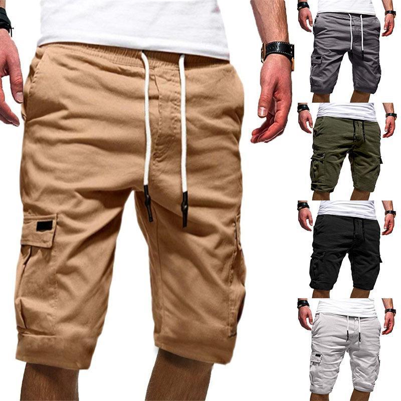 

Men' Shorts Cargo Summer Loose Straps Male Flap Pockets Jogger Casual Working Army Tactical Short Homme, Black
