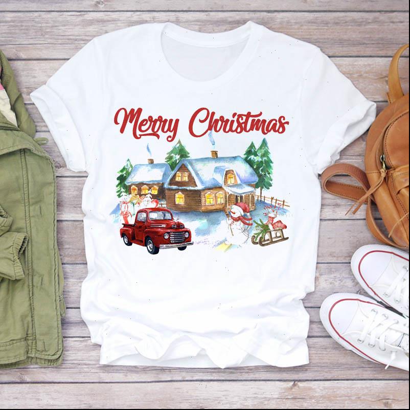 

Women Womens T Shirt Snowman Happy Time 90s Fashion Trend Merry Christmas Print Tshirts Clothes Graphic Female Top Ladies Tee, White
