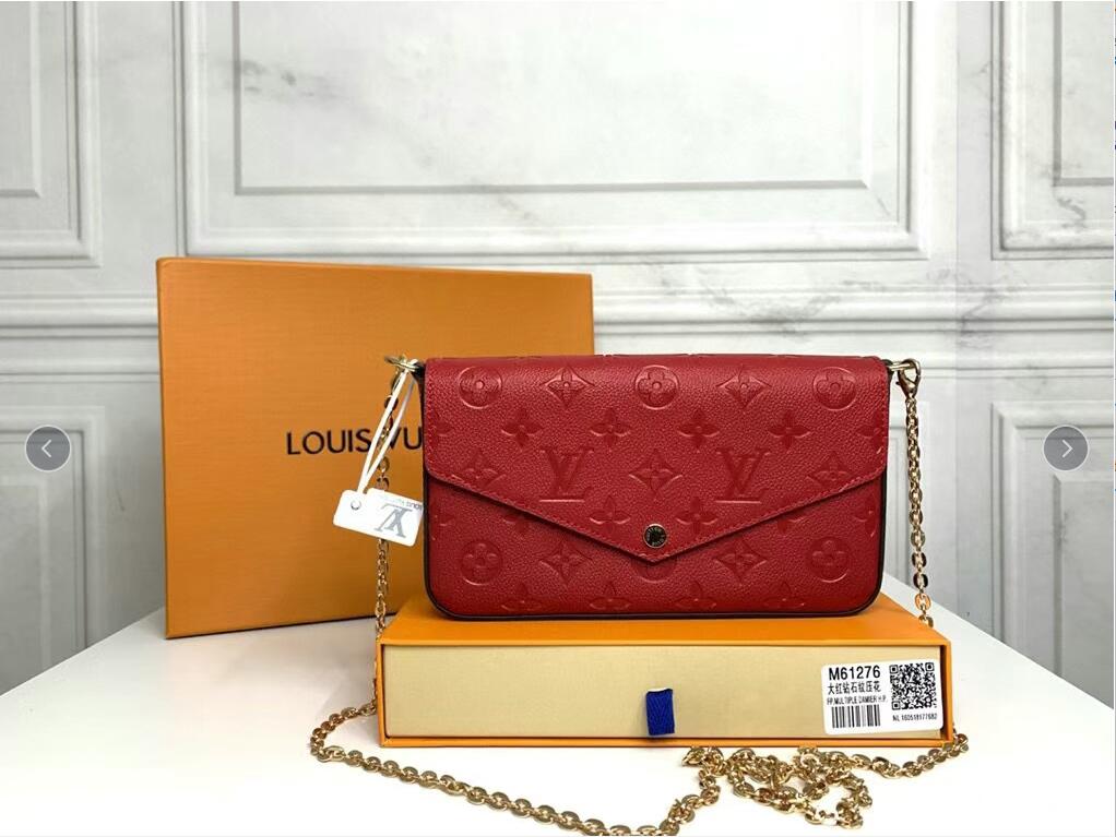 

Newest handbags purses bags Fashion women Shoulder bags High quality Three-piece combination bags b Size 21*11*2 cm 61276 With box, Red flower