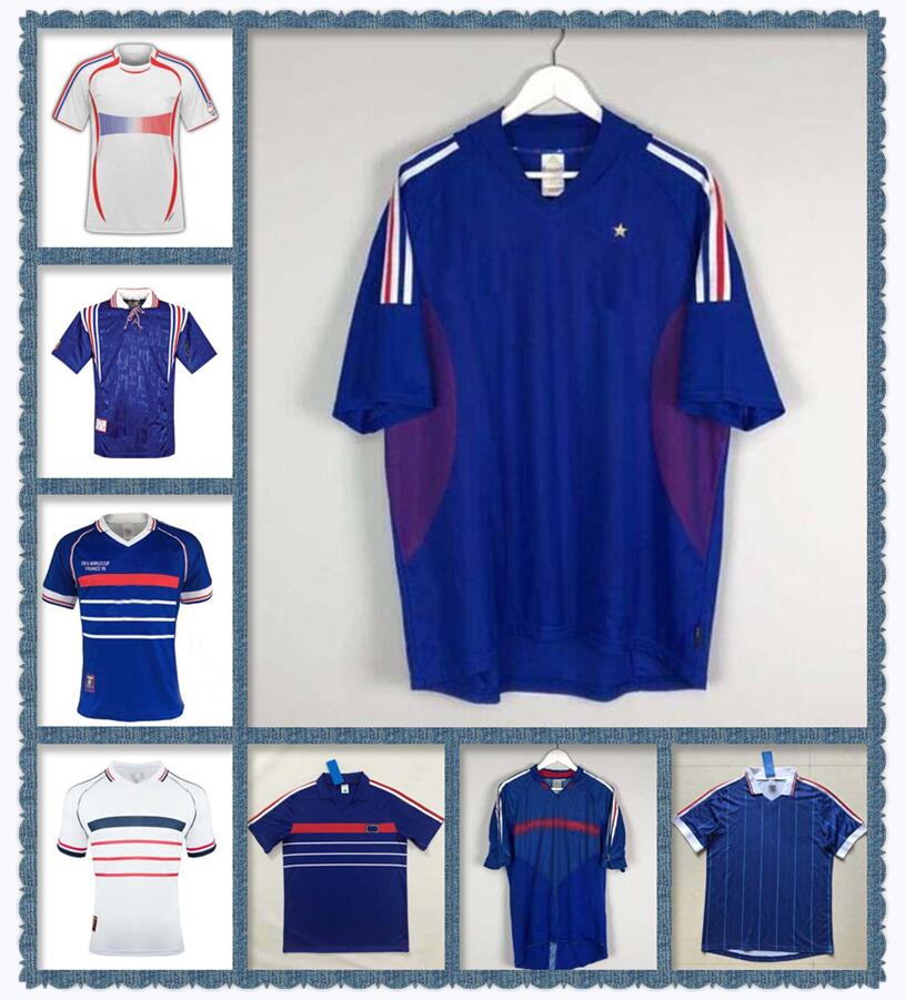 

VELVET 1998 FRANCE Retro Jerseys ZIDANE Soccer Jersey HENRY Vintage classical 98 Football Shirt maillot de foot, Blue