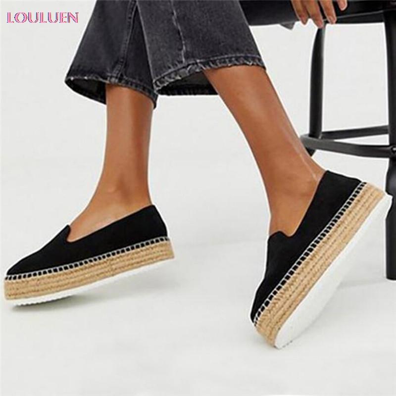 

Sandals LOULUEN 2021 Sexy Women Thick Casual Sneakers Breathable Weaving Flat Single Shoes Anti-slip Roman Plus Size 43 #1224, Black