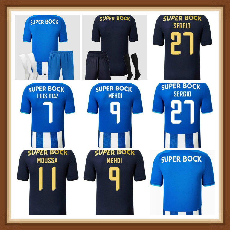 

2021 2022 Soccer Jersey ALEX TELLES SOARES OTáVIO PEPE NAKAJIMA 21 22 Fans Version High-quality Adult + Kids Kit Football Shirt, Black;yellow
