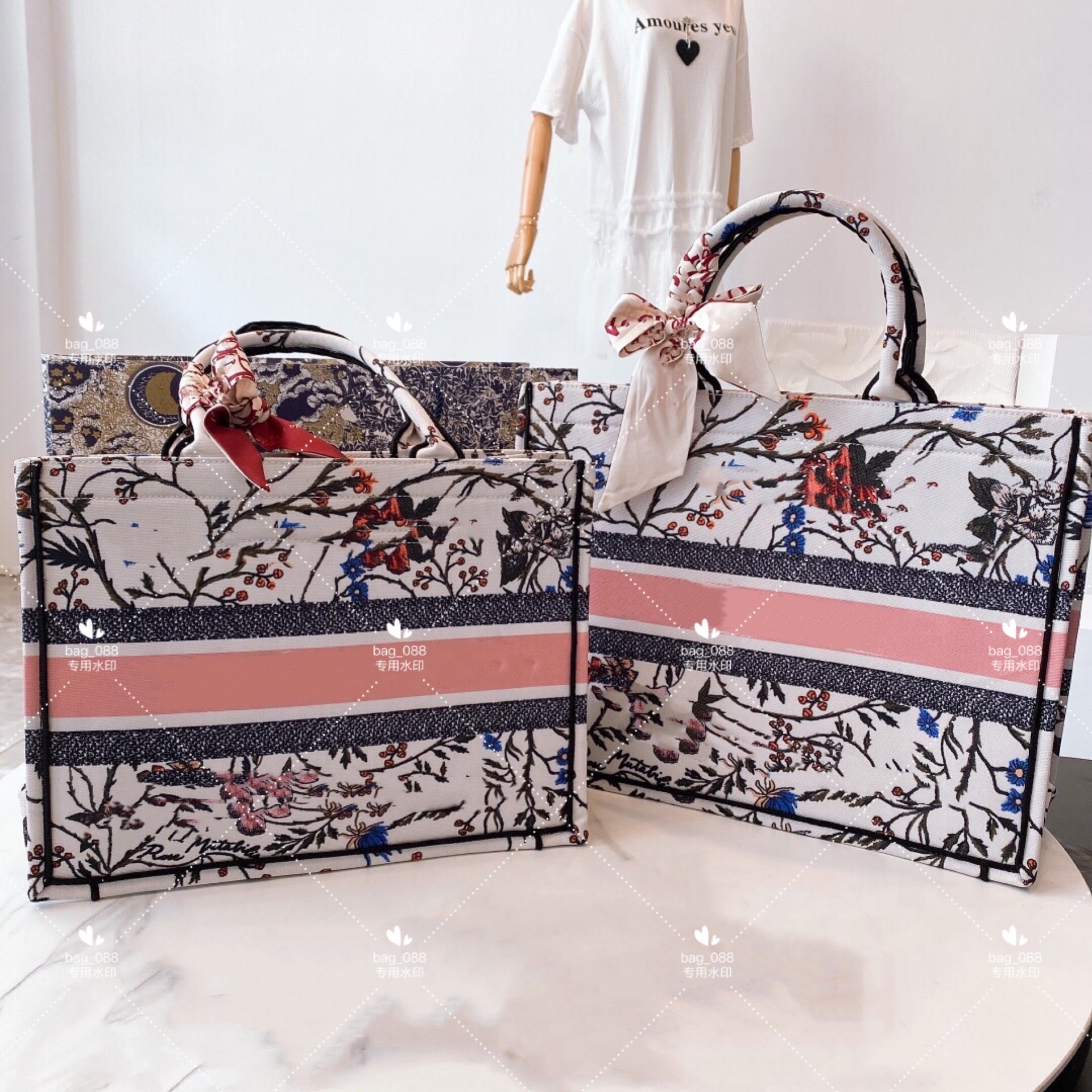 

Top Quality Oblique Embroidery tote bag designer large capacity luxury big brand ladies fashion canvas shopping bags handbag messenger classic wallet Totes, Customize