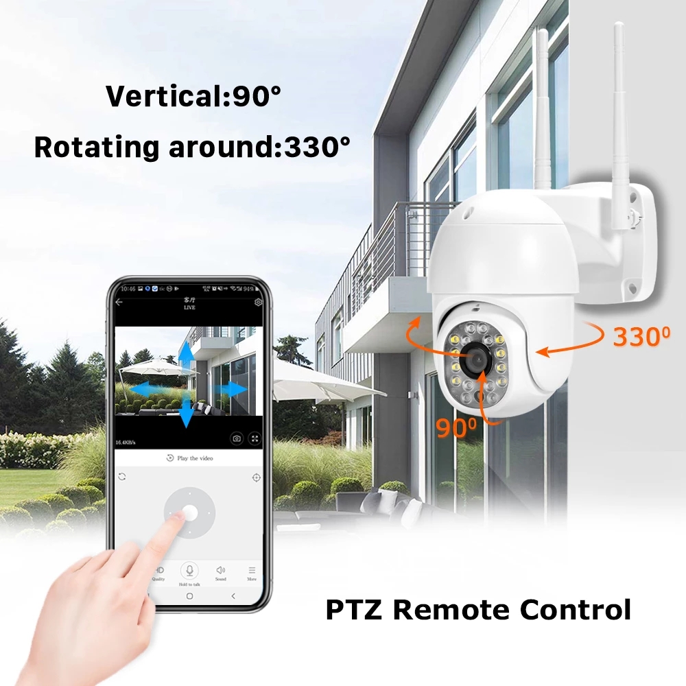 

1080P PTZ Camera Auto Motion tracking Wireless Home Video CCTV Surveillance 2MP Outdoor IP
