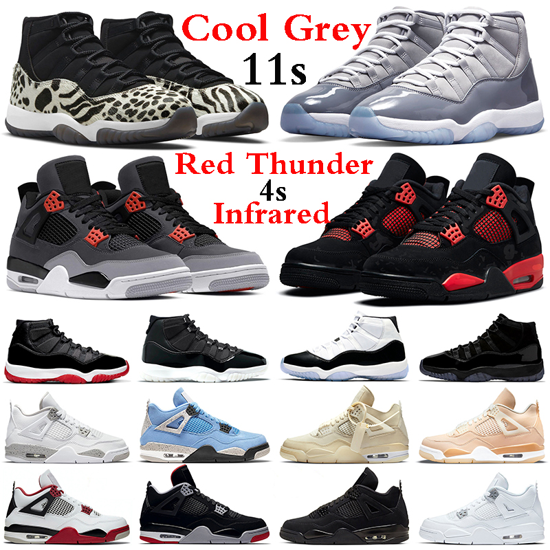 

Jumpman 4 Basketball Shoes Men Women 11 Cool Grey 4s Black Cat Infrared Red Thunder White Oreo University Blue Bred Concord UNC Sail Mens Trainers Sports Sneakers, #28 infrared