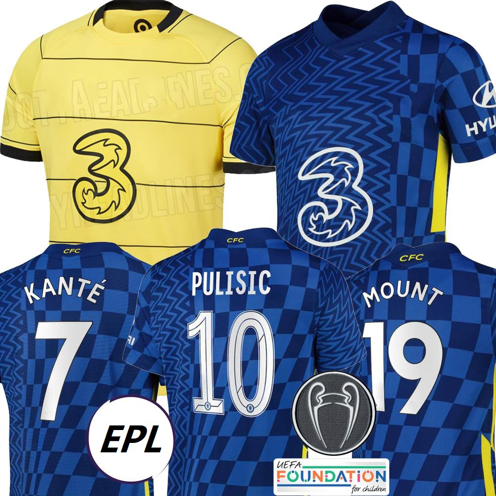 

21 22 chelsea soccer jerseys saul ziyech pulisic mount kante havertz werner abraham chilwell giroud hudson-odoi 2021 2022 football shirt men, Black;yellow