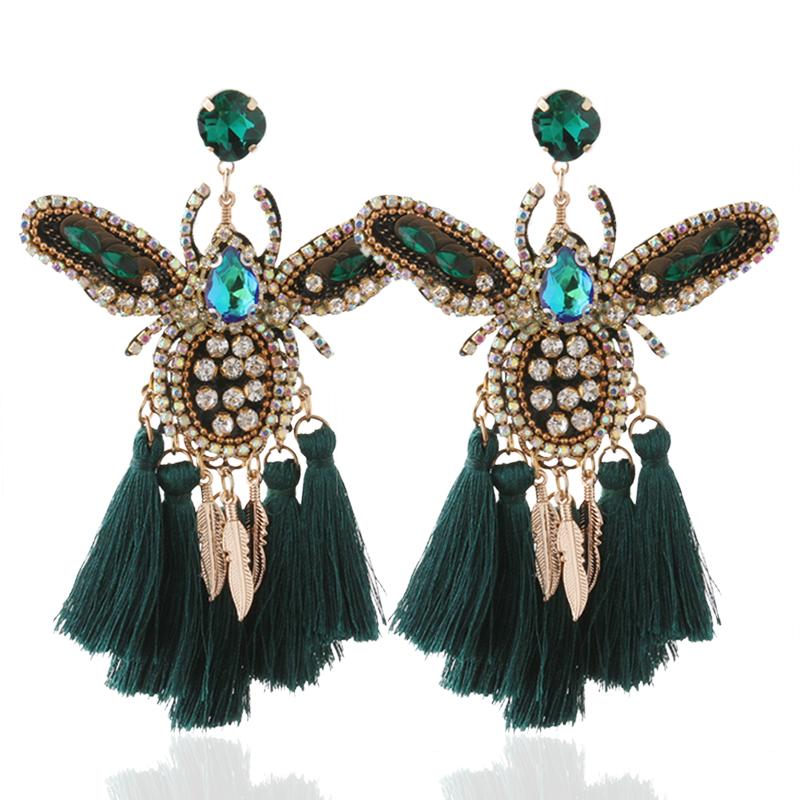 

Dangle & Chandelier NeeFu WoFu Insects Tassel Earring Exaggeration Leopard Handwork Earrings Oorbellen Women Orecchini Ear Bijoux Femme Larg, Silver