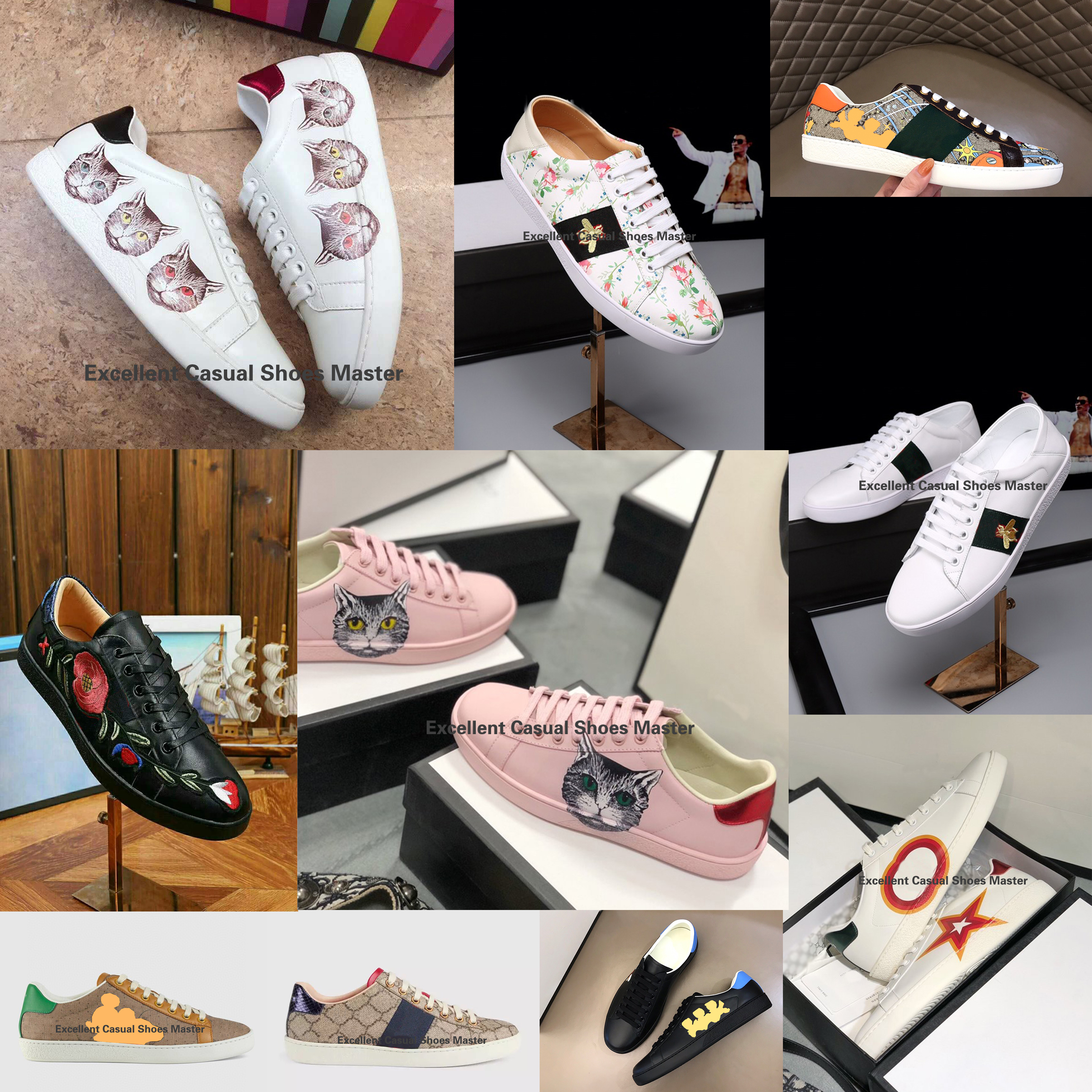 

Luxurys Designers Shoes Women Sneakers Men Loafers Triple s Espadrilles Gold Bee Embroidered Stripes Chaussures White Sneaker, Customize