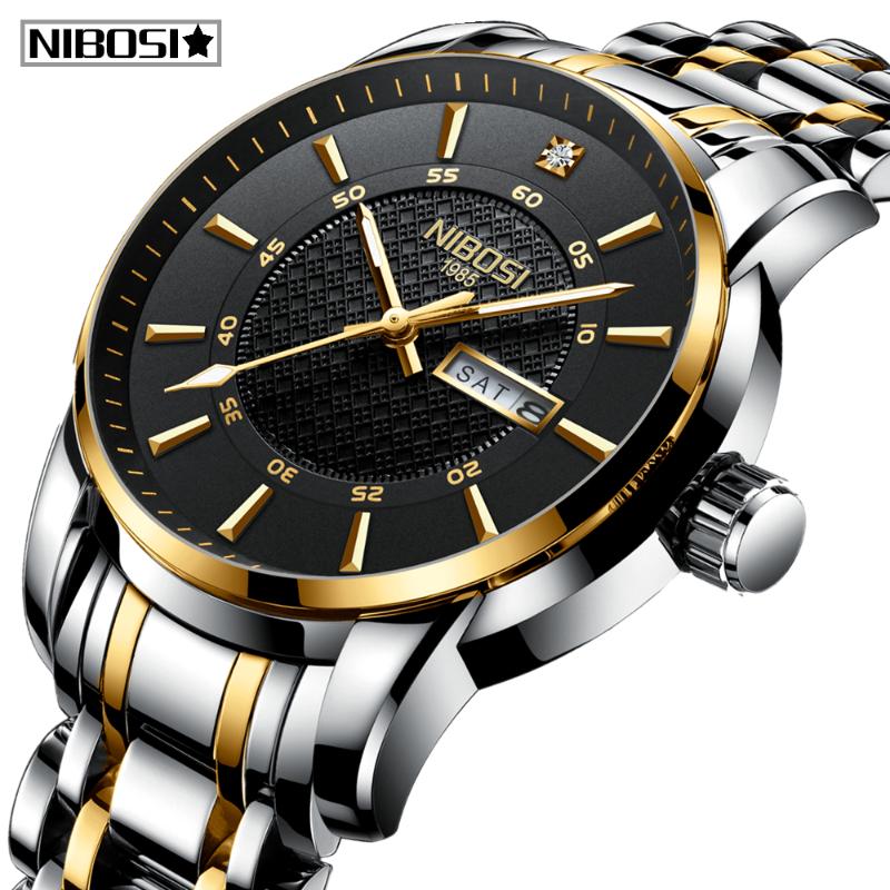 

Fashion Men Watch NIBOSI Top Brand Analogue Clock Stainless Steel Waterproof Luminous Sports Business Watches Wristwatches