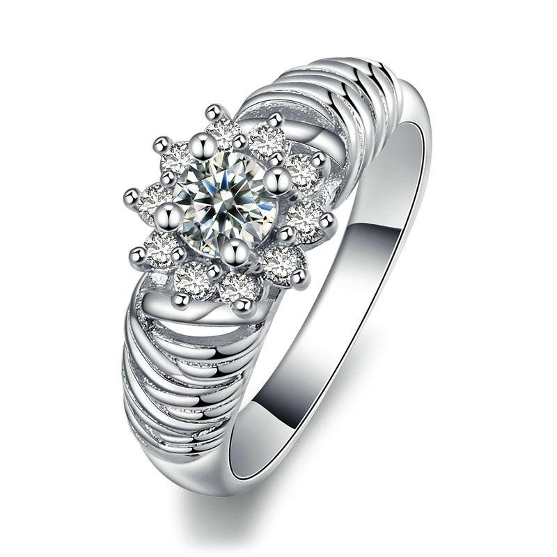 

Cluster Rings 925 STERLING SILVER COLOR FOR WOMEN ZIRCON DIAMOND WEDDING ENGAGEMENT JEWELRY TOPAZ STONE FINE GIFTS