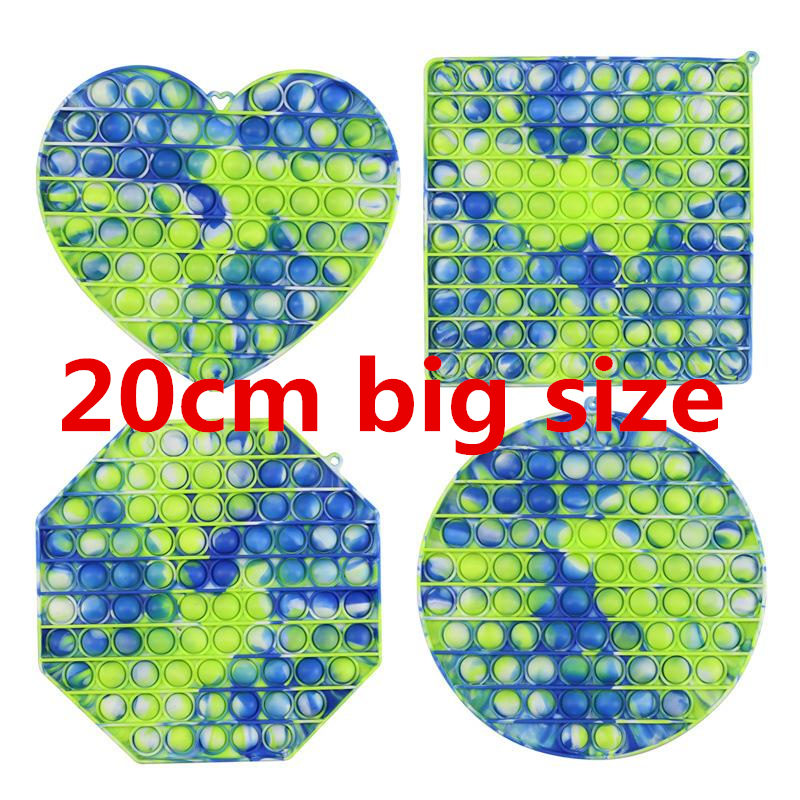 

20cm large size Push Fidget Toys Bubble Sensory Autism Needs Squishy Toys Adult Kid Funny Anti-stress Tie Die Reliver Stress Wholesale
