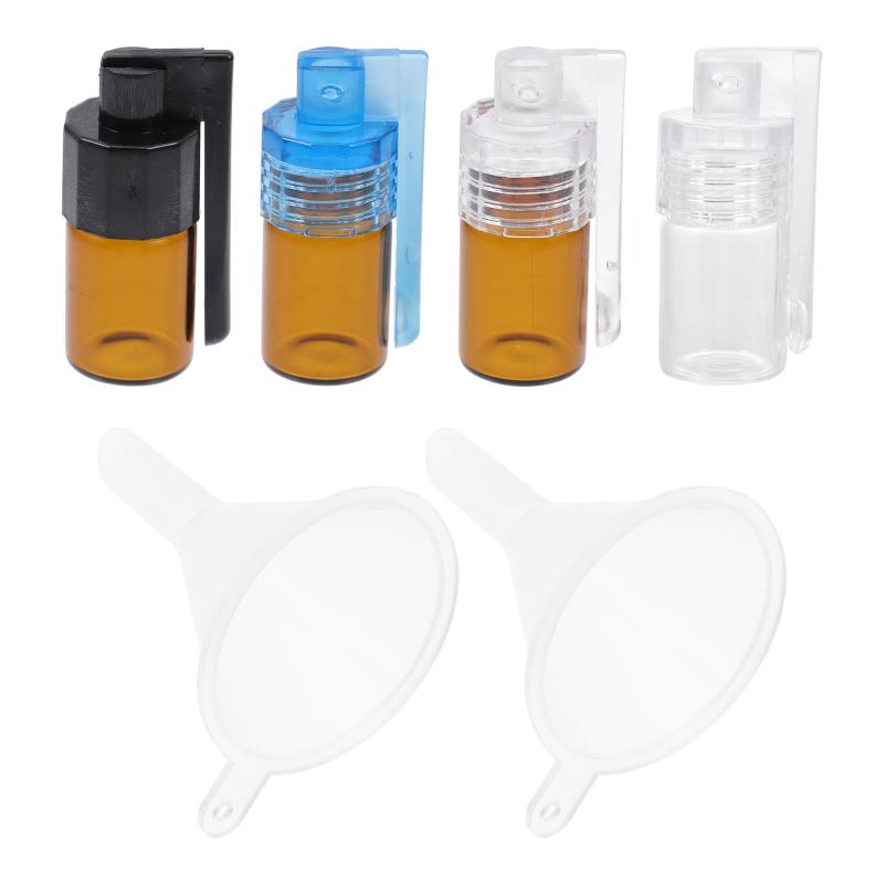 

Storage Bottles & Jars 6pcs Portable Glass Plstic Snuff Funnels Kit Sniffer Containers