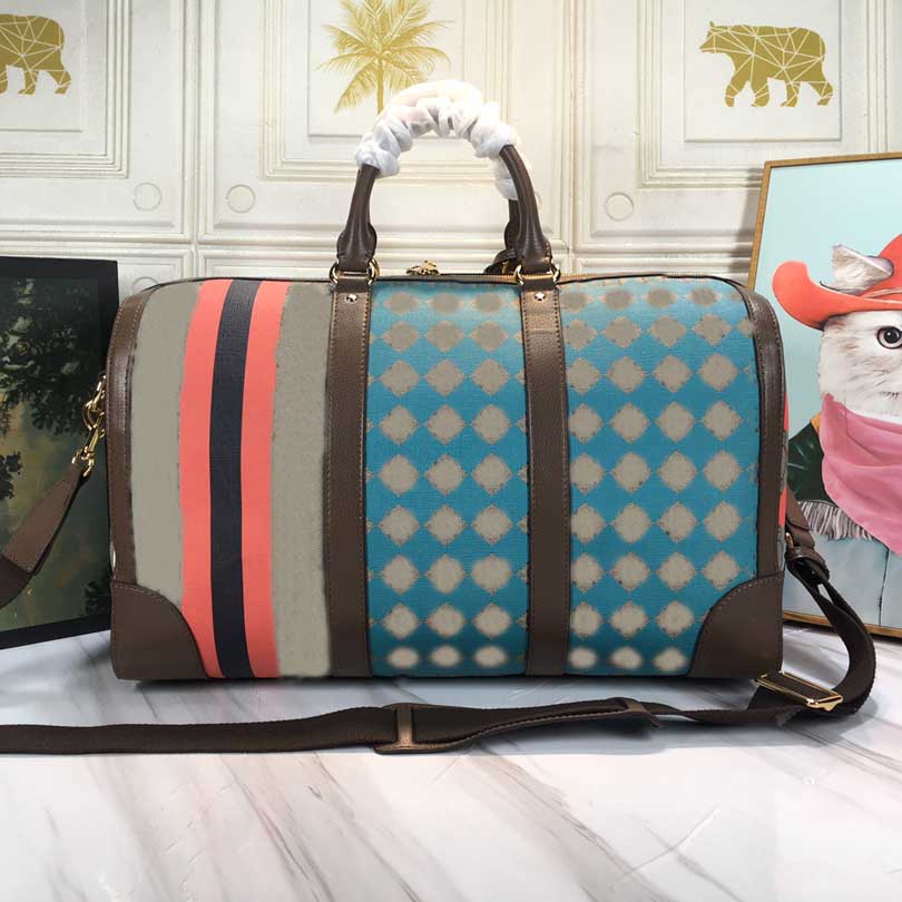 

luxury designer geometric color travel bag high quality environmental protection canvas material large capacity versatile trend handbag, Coffee