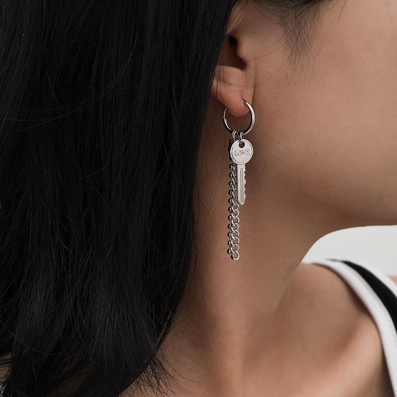

Dangle & Chandelier Chic Creative Chain Tassel Letters Love Key Earrings For Women Vintage Fashion Geometric Circle Jewelry Brincos