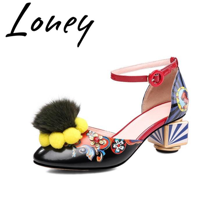 

Sandals Prowow 2021 Fashion Women's Shoes Spell Color Printing, Black