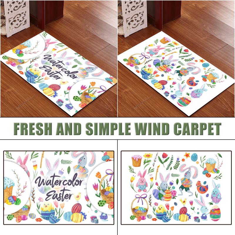 

Easter entrance door mat kitchen hallway absorbent and dirt-resistant Foot Mat Dirt Barrier Circle Floor Door Cushion Rug