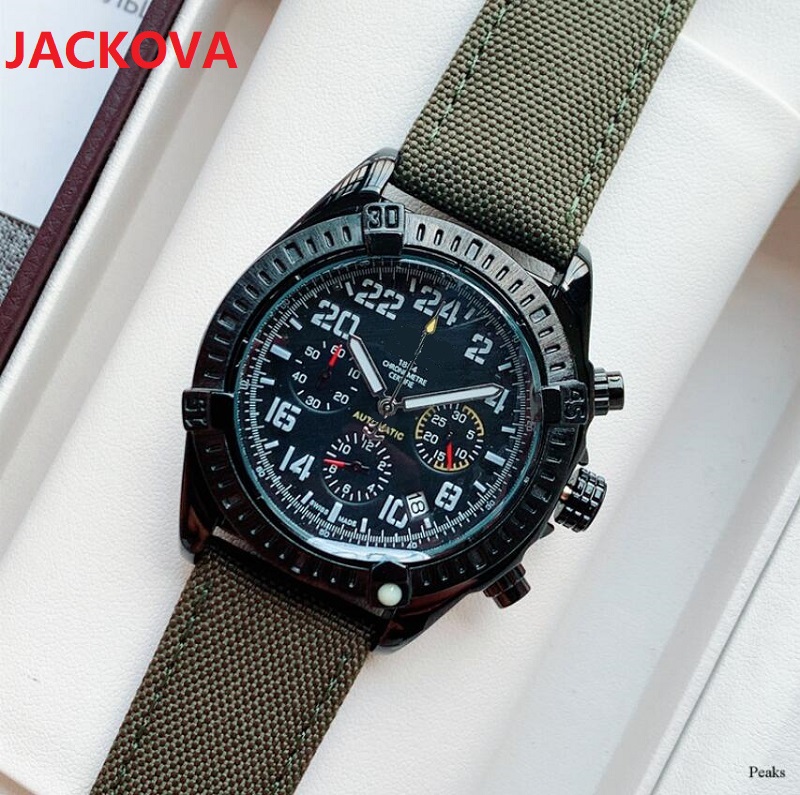 

high quality multi functional watch man table luxury designer bracelet Montre De Luxe President Fabric Japan Quartz chronograph orologio di, Slivery;brown