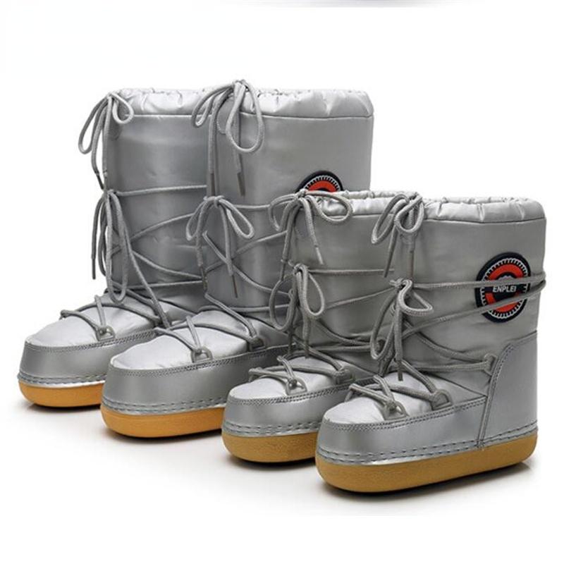 

Boots Girls Snow Boys Waterproof Winter Shoes Cotton For Kids Platform Moon Space Child Casual Keep Warm, Black