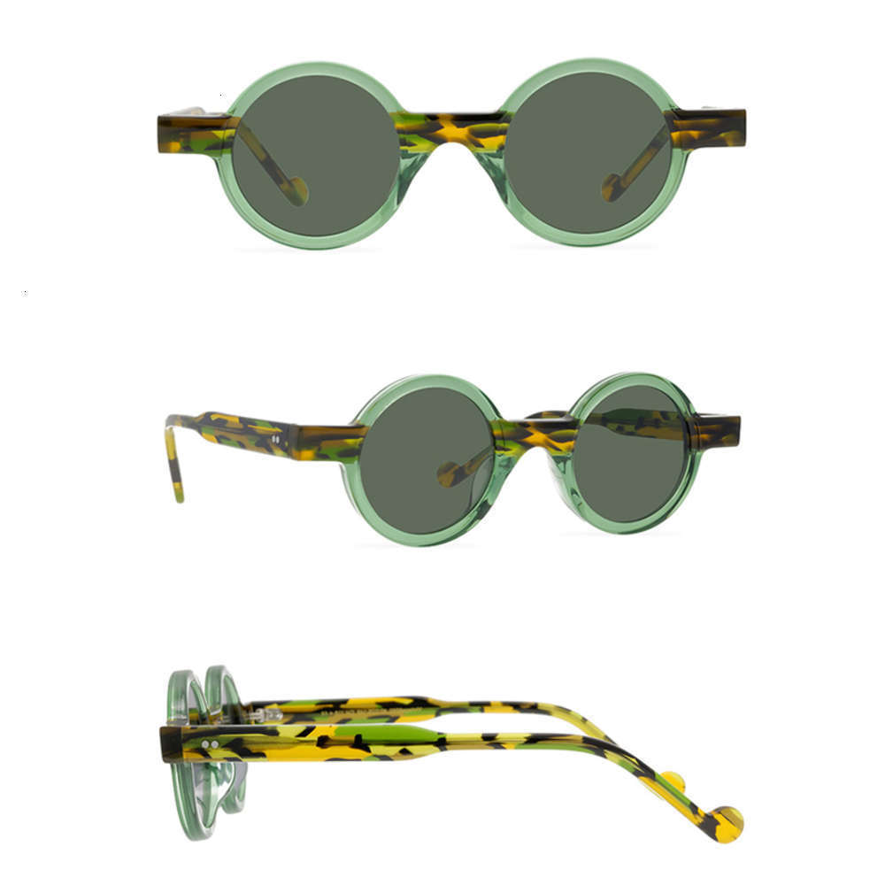 

Highend accessories sunglass wholale acetate retro frame italy dign fashion color round sunglass, Black