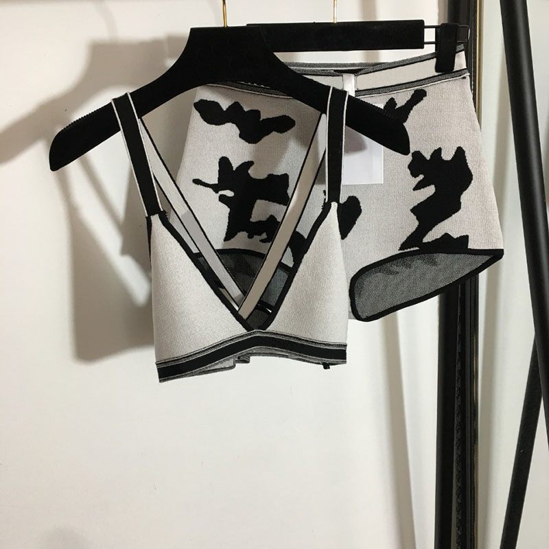 

Fashion Classic Women Bikini Cows Print Letter Jacquard Swimwear Sexy Lady V Neck Swimsuit Summer Outdoor Backless Textile Bikinis