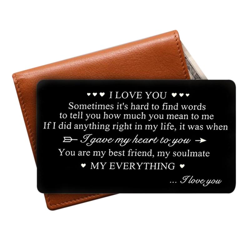 

Purse Accessories Stainless Steel Card With Love Letter For Women Valentine's Day Gift Every 0.33*0.22" -B5 Wallets, Red;black