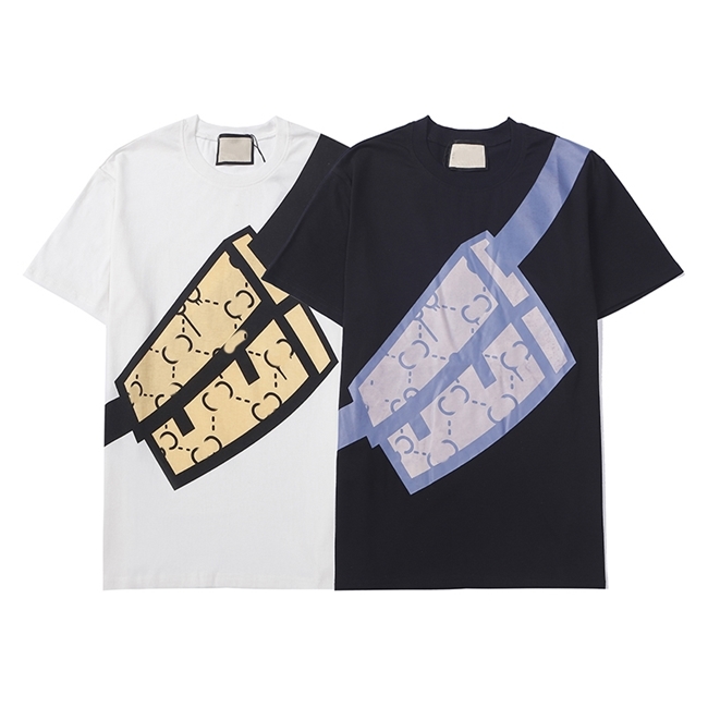 

Summer new trendy brand T-shirt short-sleeved fashion all-match men and women with the same style22w, White;black