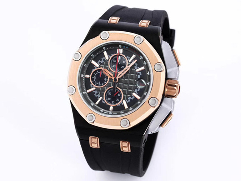 

2021 High-quality luxury outdoor men's multi-function quartz watch 45mm, six-hand chronograph, 316 stainless steel rubber strap,, 861