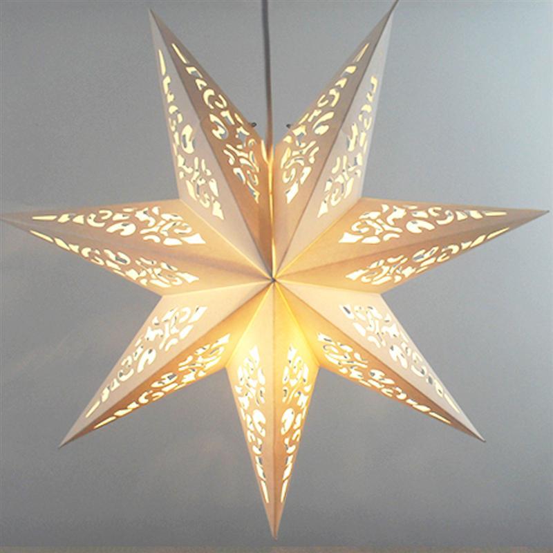 

Christmas Decorations 45cm Hollow Out Star Party Light Window Grille Paper Lantern Stars Lampshade Garden Hanging Decoration For
