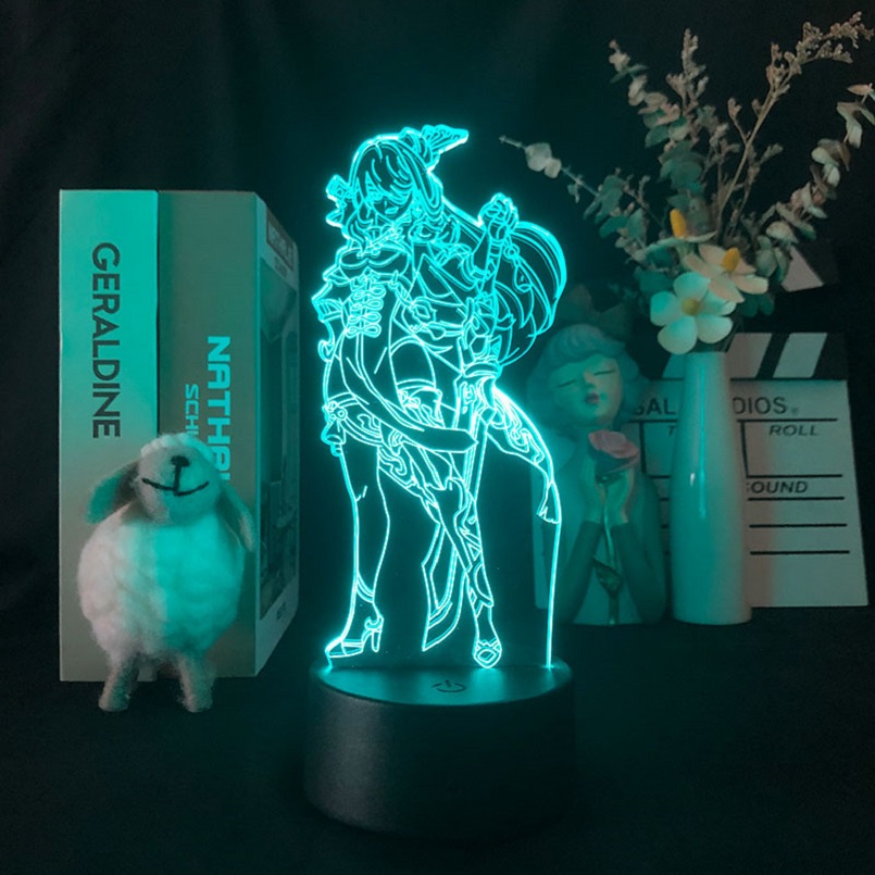

3d Led Night Light Genshin Impact Beidou Acrylic Lamp Game RGB Colors Smart Phone App Control Kids Gifts Nightlight
