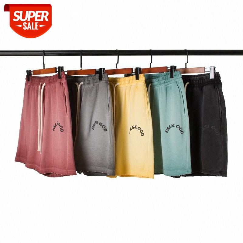 

Gradient washed distressed retro shorts loose foam letter print sweatpants #Qa8E, Black