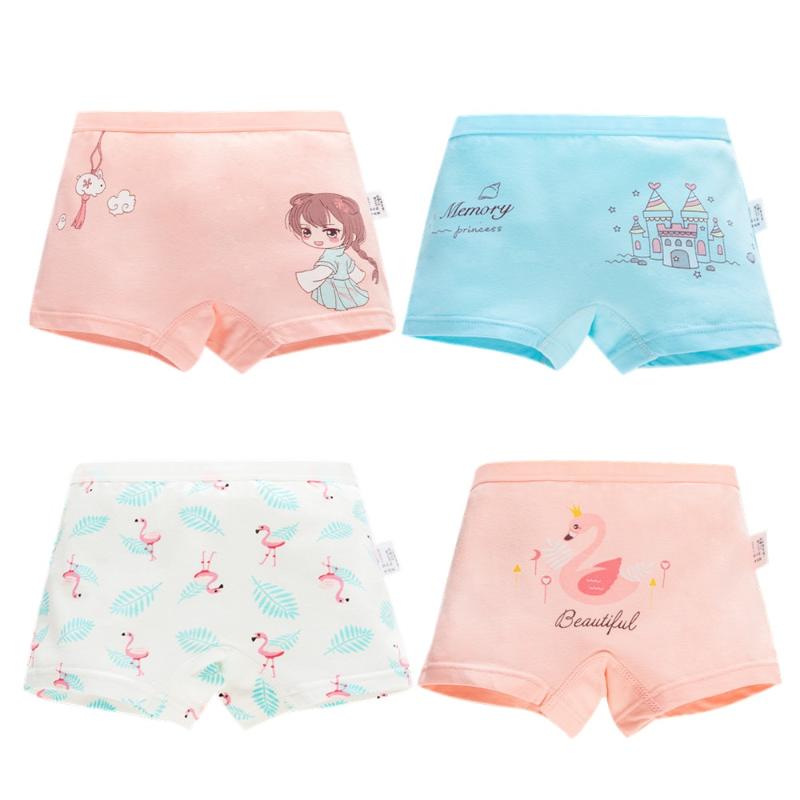 

4pcs Cartoon Girls Underwear Boxers Cotton Spandex Elastic Underpants Clothes For 3 4 6 8 10 12 Years Old OGU203023 Panties, Camo