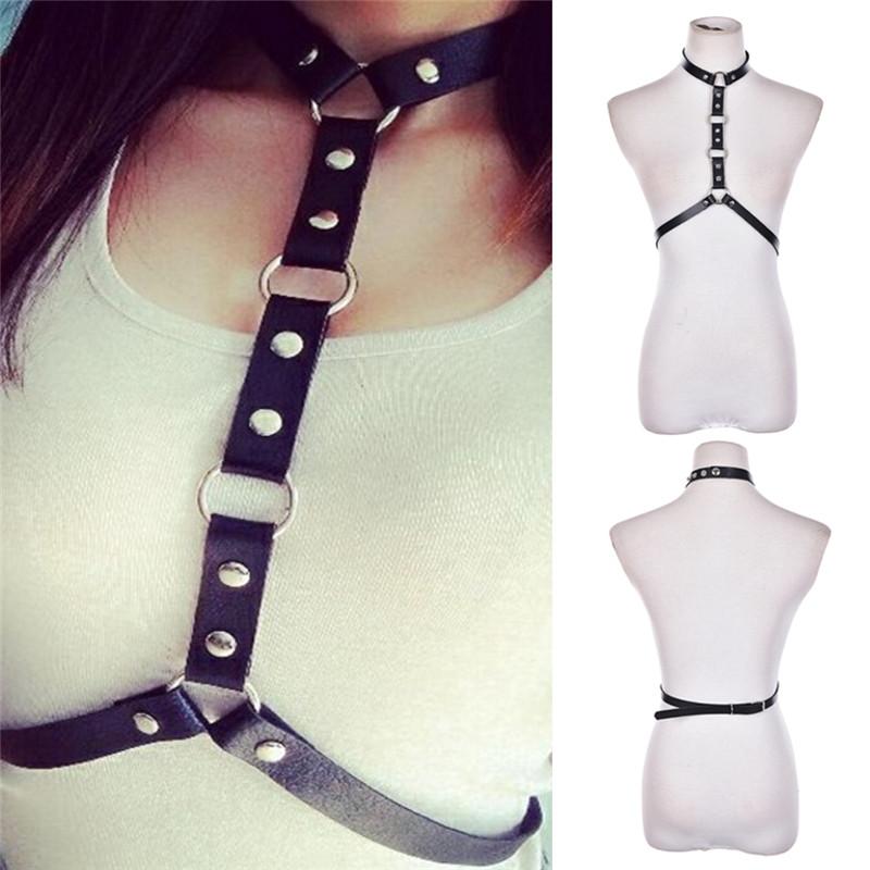 

Belts 1Pcs Dark Rock Street Strap Women Unisex Leather Belt Bondage Waist Straps Adjustable Buckle Garter, Black