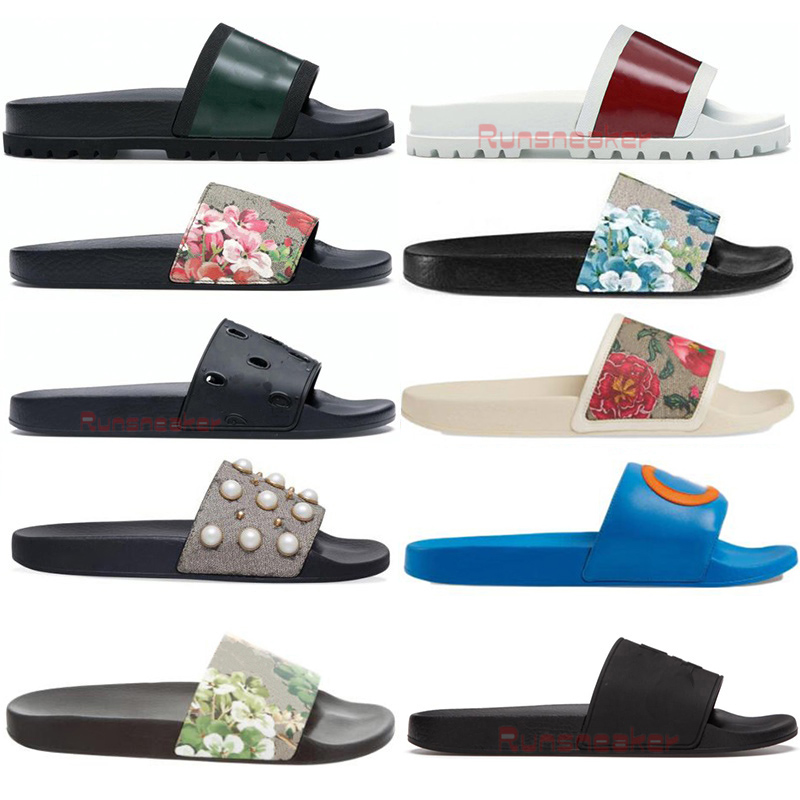 

Classic Mens Sandals Fashion Luxurys Designers Slides For Womens Men Summer Floral brocade Rubber Slippers Red White Gear Bottoms Flip Flops Loafers WithBox, More colours contact us