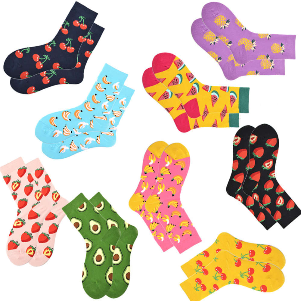 

Winter trembling, creative cotton socks, street, Feng Shui, fruit, beef, oil tiktok, lady's long stockings., Black
