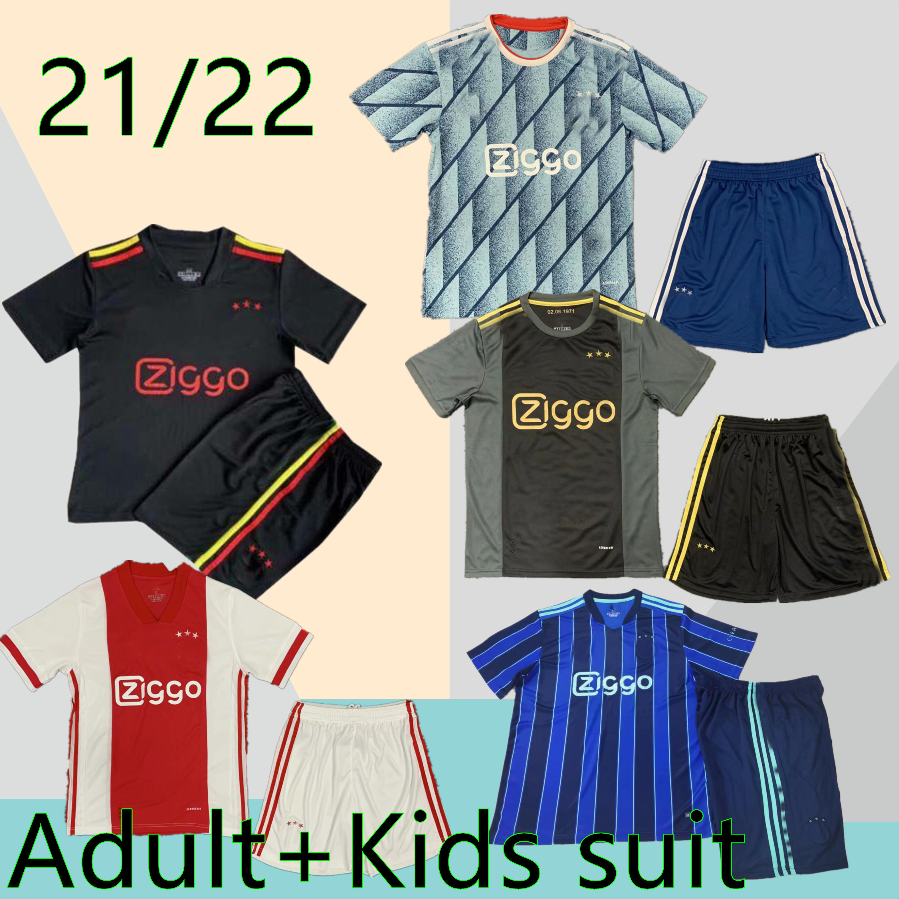 

Adult + Kid suits 20 21 22 Away 3rd black soccer jersey 2021 TADIC KLAASSEN football shirt uniforms 50th, Black;yellow