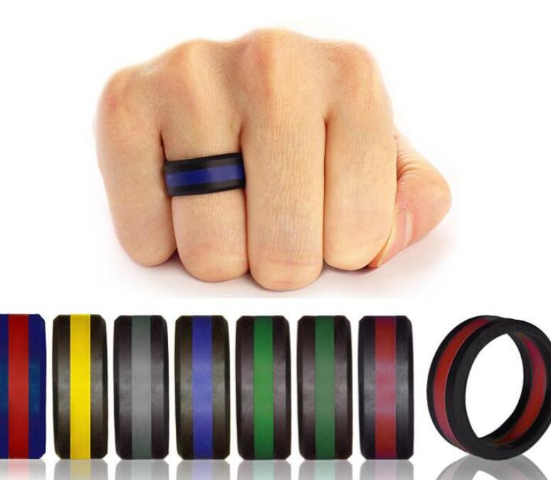 

Silicone Wedding Ring Flexible Silicone Wedding Comfortable Fit Lightweight Ring for Men Multicolor Comfortable Design ps1708, Slivery;golden