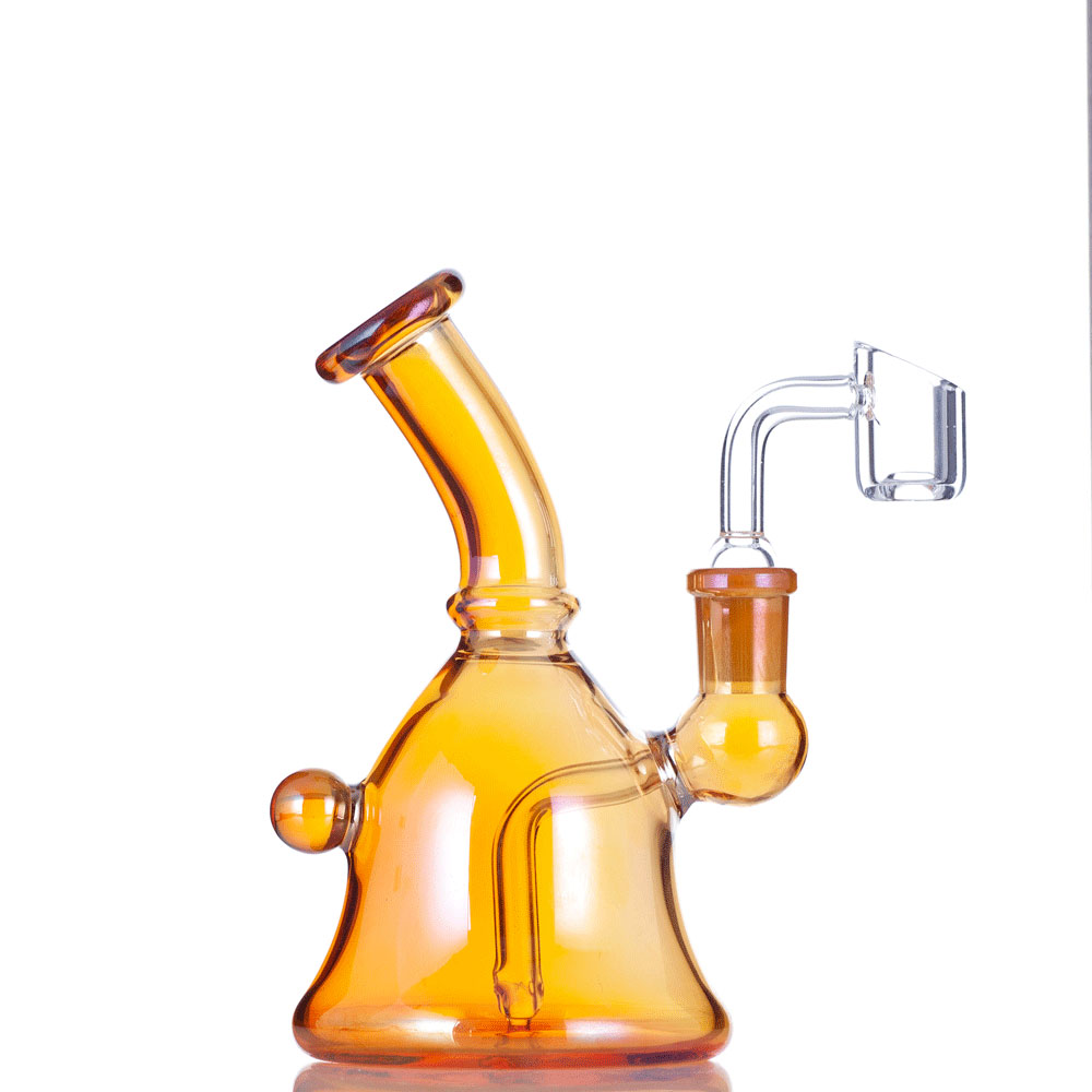 

2021 Hookah Plating Dab Rig Goledn Color Glass Bong Water Pipes 5.5 Inch With 14mm Quartz Banger
