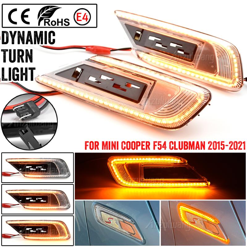 

Emergency Lights For Mini Cooper F54 Clubman 2021 Dynamic LED Side Fender Marker Light Flashing Sequential Turn Signal