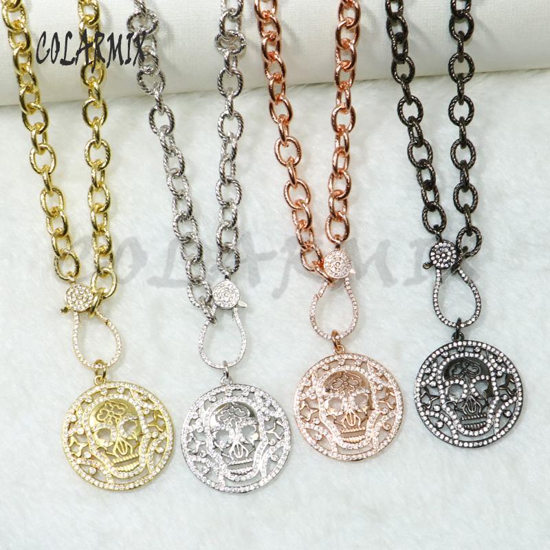 

Strands Skull Pendants Necklace Lobster Clasp Zircon Jewels Fashion Jewelry Accessories For Women 50539 Chains