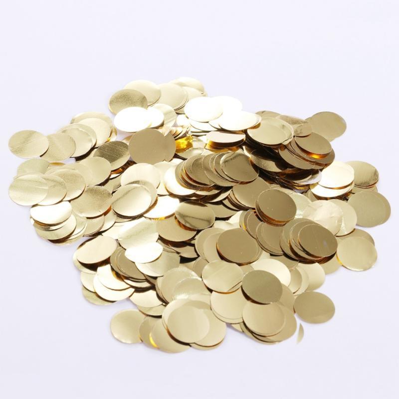 

Party Decoration 1 Pack Romantic Paper Confetti Round Cuttings Table Throwing For Wedding (Golden)