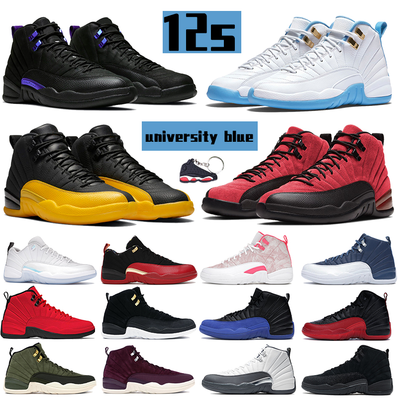 

University Blue 12 12s men women Basketball Shoes reverse flu game Black Dark Concord gold indigo easter artric punch mens sneakers, Bubble wrap packaging