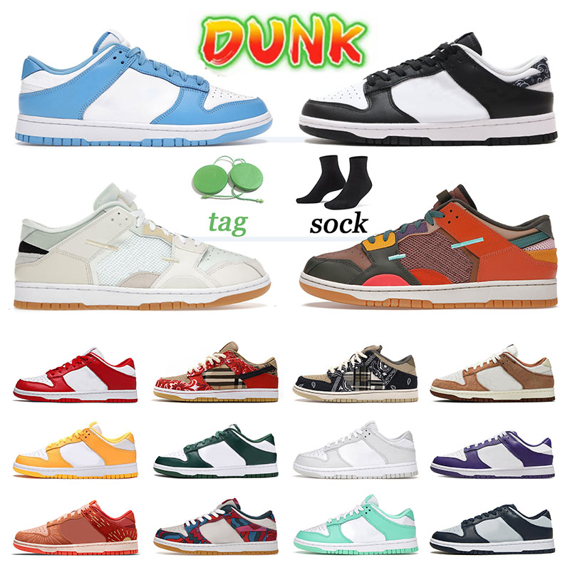 

SB Dunks Low Mens Designer Shoes Scrap Archeo Brown Off Trainers Womens Sea Glass Grey Fog UNC Coast Syracuse Black Paisley White Medium Cur