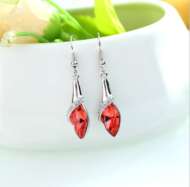 

Dangle & Chandelier 2021 925 Silver Jewelry Authentic Austria Teardrop Shaped Crystal Earrings From Swarovskis Ladies Fashion