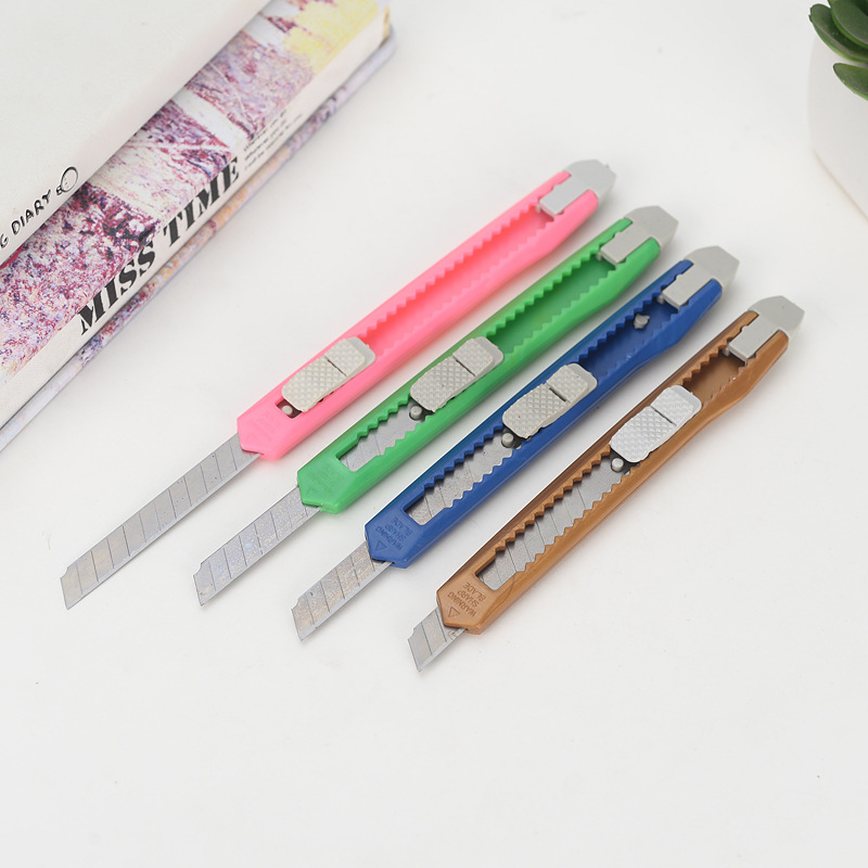 

Candy colors mini Utility Knife multifunction Art Cutter Students Paper Snap Off Retractable Razor Blade Stationery Color Random