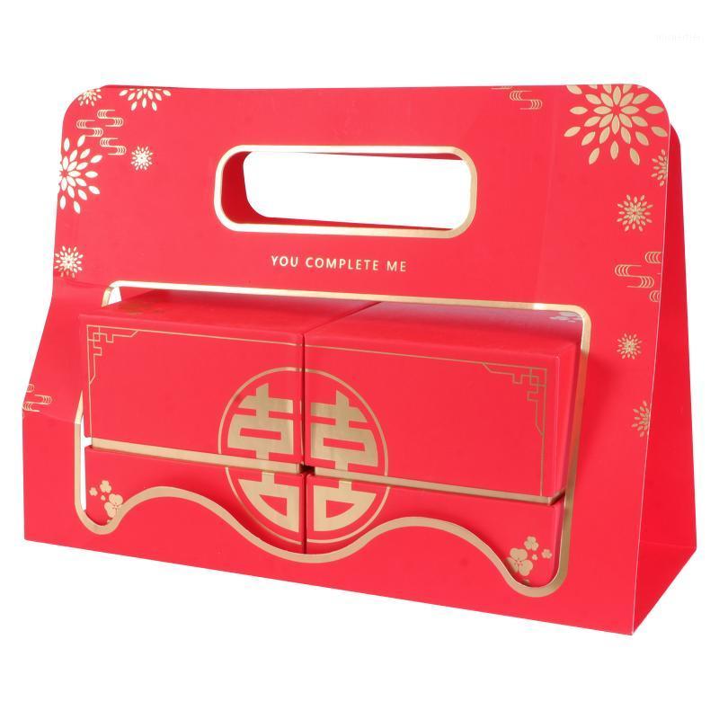 

Gift Wrap 1Pc Candy Box Festival Hand Storage Container Wedding Wrapping (Red)
