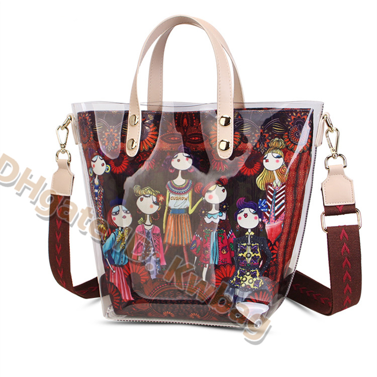 

Printed Handbag Tote jelly bag 2021 versatile portable large capacity women handbags Single Shoulder Messenger Bags Multi Pochette Totes Wom