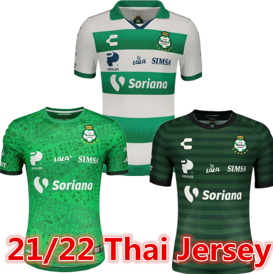 

Mexico Club 21 22 Santos Laguna Soccer Jerseys 2021 Home white Mexican Shirt Away green Maillots de foot football uniform Sale